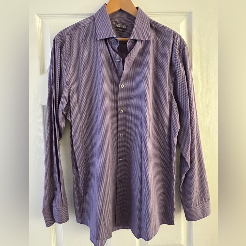 Kenneth Cole Reaction Purple Men's Slim Fit Dress Shirt